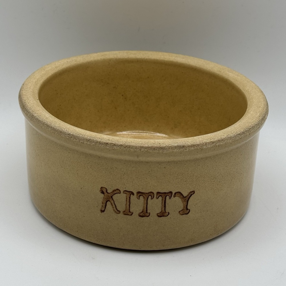 Robinson Ransbottom Heavy Stoneware‎ Bowl Kitty Cat Food Water #201 Ohio Heavy